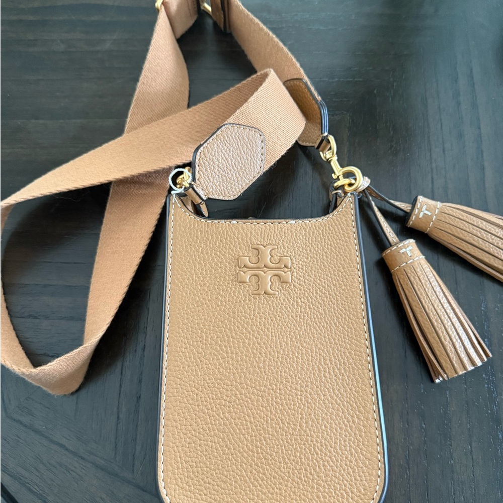 Tory Burch Camel Crossbody Phone Pouch